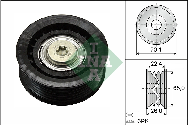 Deflection/Guide Pulley, V-ribbed belt